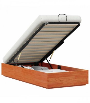 vidaXL Ottoman Bed Frame with Storage Wax Brown 75 x 190 cm