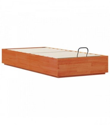 vidaXL Ottoman Bed Frame with Storage Wax Brown 80 x 200 cm