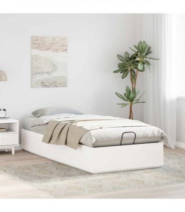 vidaXL Ottoman Bed Frame with Storage White 100 x 200 cm