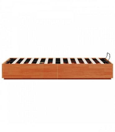 vidaXL Ottoman Bed Frame with Storage Wax Brown 140 x 200 cm