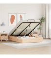 vidaXL Ottoman Bed Frame with Storage Natural 150 x 200 cm