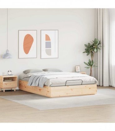 vidaXL Ottoman Bed Frame with Storage Natural 150 x 200 cm