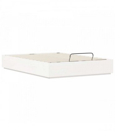 vidaXL Ottoman Bed Frame with Storage White 150 x 200 cm