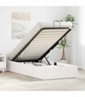 vidaXL Ottoman Bed Frame with Storage White 90 x 190 cm