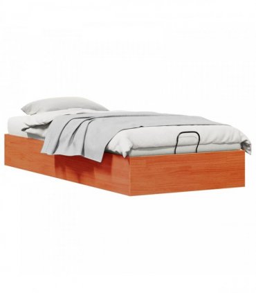 vidaXL Ottoman Bed Frame with Storage Wax Brown 80 x 200 cm