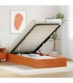 vidaXL Ottoman Bed Frame with Storage Wax Brown 90 x 200 cm
