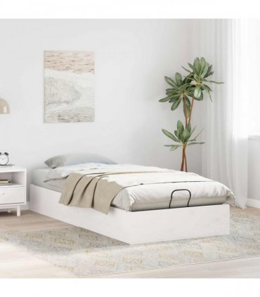 vidaXL Ottoman Bed Frame with Storage White 100 x 200 cm