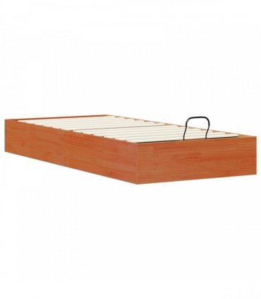 vidaXL Ottoman Bed Frame with Storage Wax Brown 100 x 200 cm