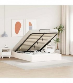 vidaXL Ottoman Bed Frame with Storage White 120 x 190 cm