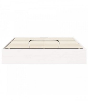vidaXL Ottoman Bed Frame with Storage White 135 x 190 cm