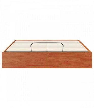 vidaXL Ottoman Bed Frame with Storage Wax Brown 135 x 190 cm