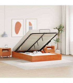 vidaXL Ottoman Bed Frame with Storage Wax Brown 150 x 200 cm