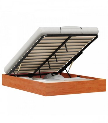 vidaXL Ottoman Bed Frame with Storage Wax Brown 150 x 200 cm