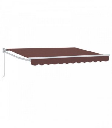 vidaXL Manual Awning 3.5 x 2 m Brown 100% Polyester