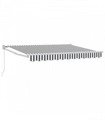 vidaXL Manual Awning 3.5 x 2 m Anthracite and White Stripe