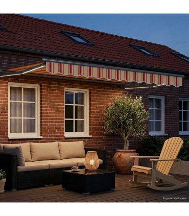 vidaXL Manual Awning with Solar LED 3.5 x 2 m