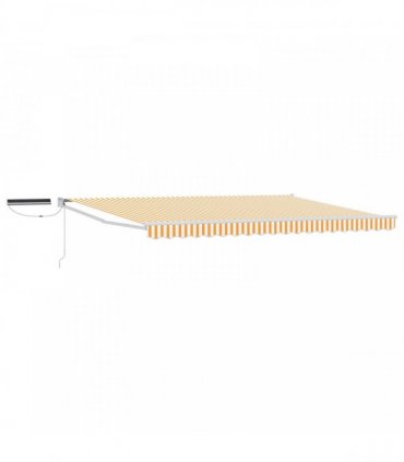 vidaXL Solar Electric Awning 4 x 2 m Yellow and White Stripe
