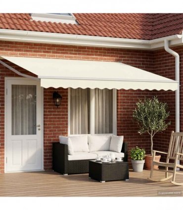vidaXL Solar Electric Awning 5 x 3 m Cream 100% Polyester