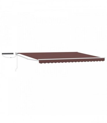 vidaXL Solar Electric Awning 5 x 3 m Brown 100% Polyester