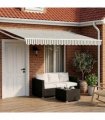 vidaXL Solar Electric Awning 5 x 3 m Anthracite and White Stripe