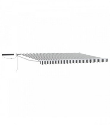 vidaXL Solar Electric Awning 5 x 3 m Anthracite and White Stripe