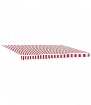 vidaXL Solar Electric Awning 5 x 3 m Red and White Stripe