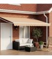 vidaXL Solar Electric Awning 5 x 3 m Orange Grey Blue and White Stripe