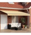 vidaXL Solar Electric Awning 4 x 2 m Yellow and White Stripe