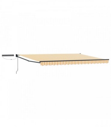vidaXL Solar Electric Awning 4 x 2 m Yellow and White Stripe