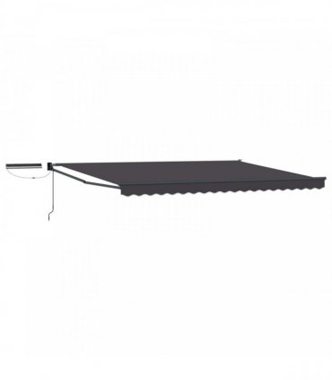 vidaXL Solar Electric Awning 5 x 3 m Anthracite 100% Polyester