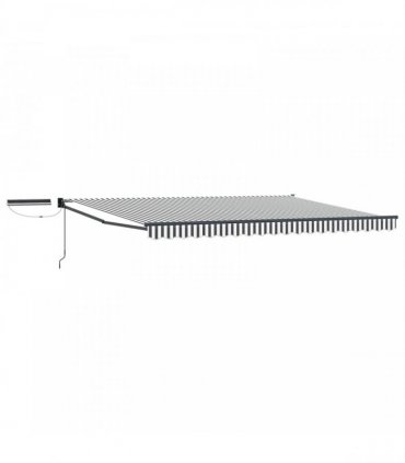 vidaXL Solar Electric Awning 5 x 3 m Anthracite and White Stripe