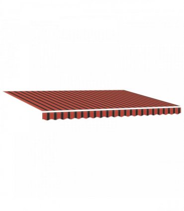vidaXL Manual Awning 4 x 3 m Orange and Brown Horizontal Stripe