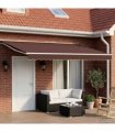 vidaXL Manual Awning 4 x 3 m Brown 100% Polyester
