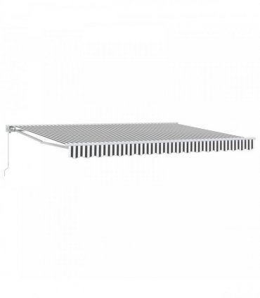 vidaXL Manual Awning 4 x 3 m Anthracite and White Stripe