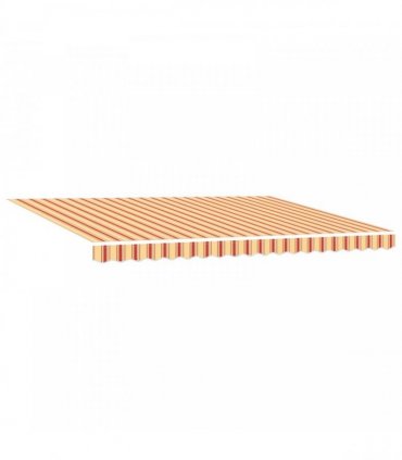 vidaXL Manual Awning 4 x 3 m Yellow and Orange Stripe 100% Polyester