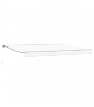 vidaXL Manual Awning 4 x 3 m White 100% Polyester