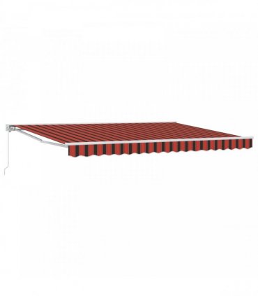 vidaXL Manual Awning 4.5 x 3.5 m Orange and Brown Stripe