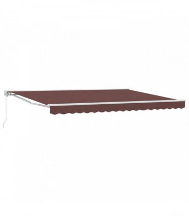 vidaXL Manual Awning 4.5 x 3.5 m Brown 100% Polyester