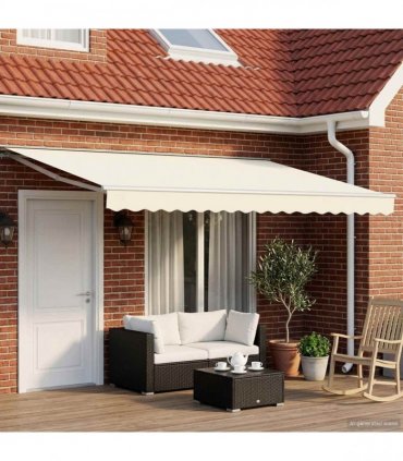 vidaXL Manual Awning 5 x 3.5 m Cream 100% Polyester