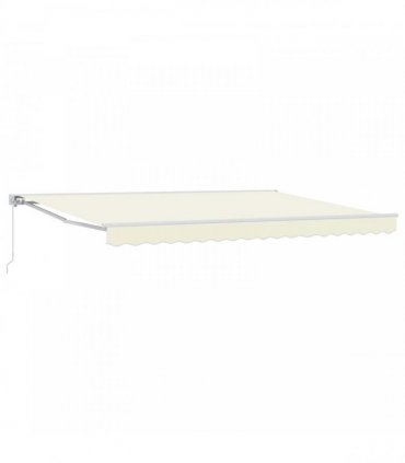 vidaXL Manual Awning 5 x 3.5 m Cream 100% Polyester
