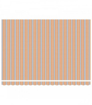 vidaXL Manual Awning 5 x 3.5 m Orange Grey Blue and White Stripe