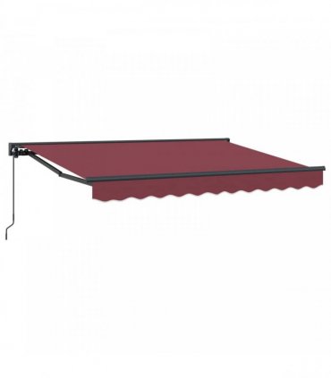vidaXL Manual Awning 3.5 x 2 m Burgundy 100% Polyester