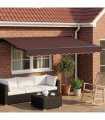 vidaXL Manual Awning 3.5 x 2 m Brown 100% Polyester