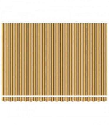 vidaXL Manual Awning 4.5 x 3.5 m Yellow Grey and White Stripe