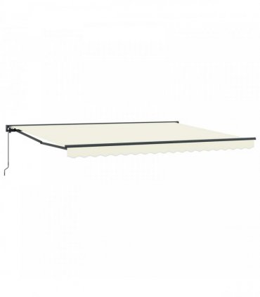 vidaXL Manual Awning 5 x 3.5 m Cream 100% Polyester