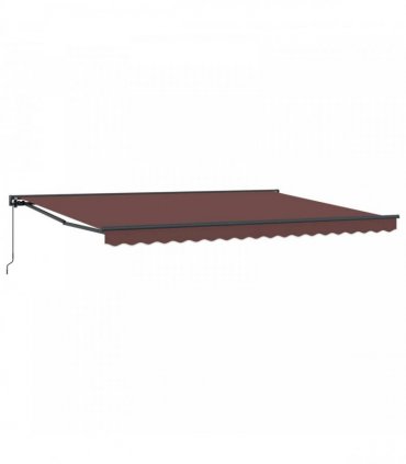 vidaXL Manual Awning 5 x 3.5 m Brown 100% Polyester
