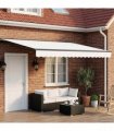 vidaXL Manual Awning 5 x 3.5 m White 100% Polyester