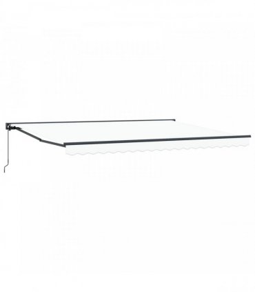 vidaXL Manual Awning 5 x 3.5 m White 100% Polyester