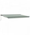 vidaXL Manual Awning 5 x 3.5 m Green and White Stripe 100% Polyester