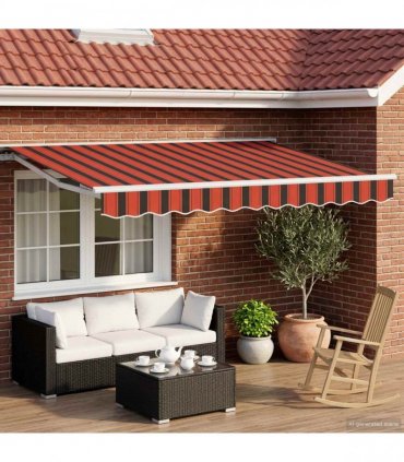 vidaXL Manual Awning with Solar LED 2.5 x 2 m